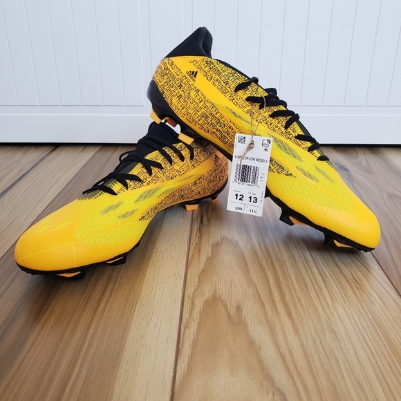Adidas Speedflow Messi.3 Firm Ground GW7419 Yellow Black Soccer Cleats Men's 12 - Picture 3 of 10